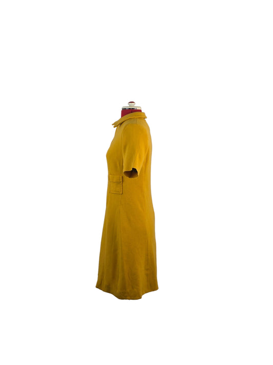 Vintage 1960s Mustard Yellow Zip-Front Dress