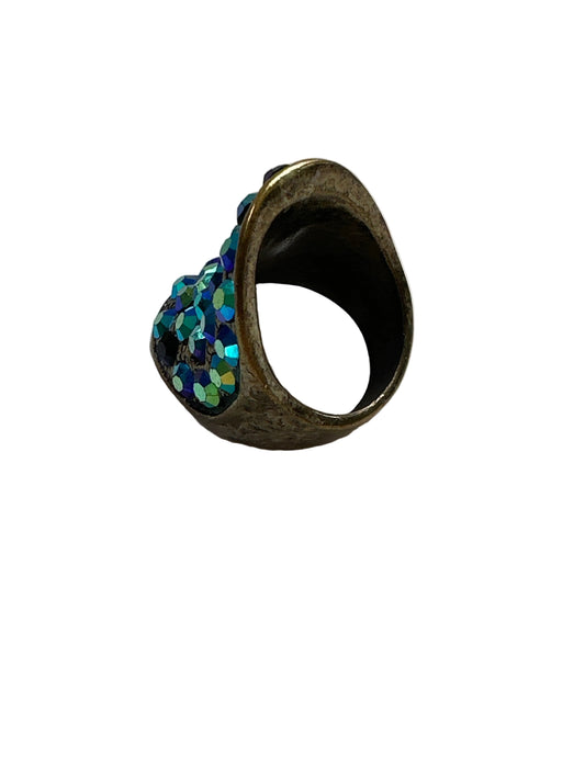 Vintage-Inspired Aurora Crystal Statement Ring