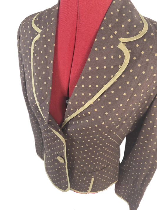 1990s Vintage Polka Dot Linen Blazer – Nikki Valenti