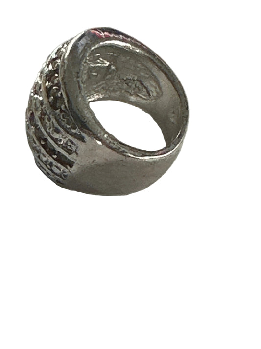 Sterling Silver Stone Ring – 1940s-1970s Vintage Aesthetic