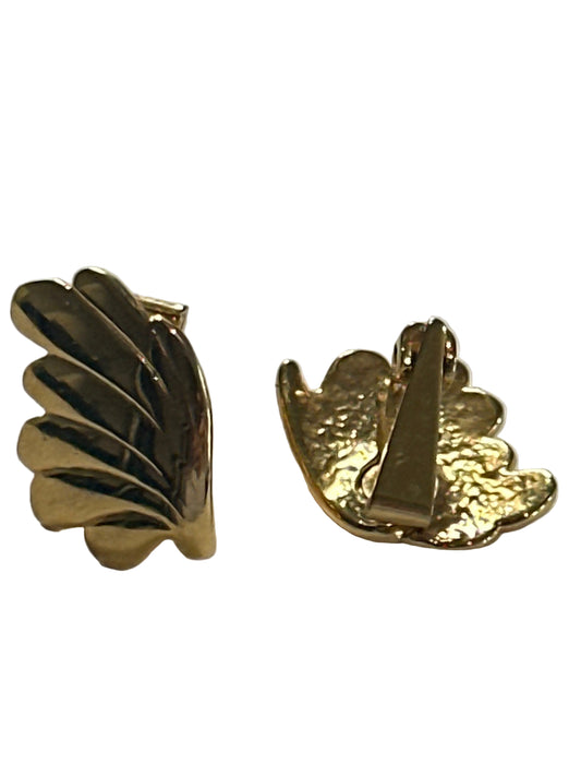 Golden Wing Clip Earrings