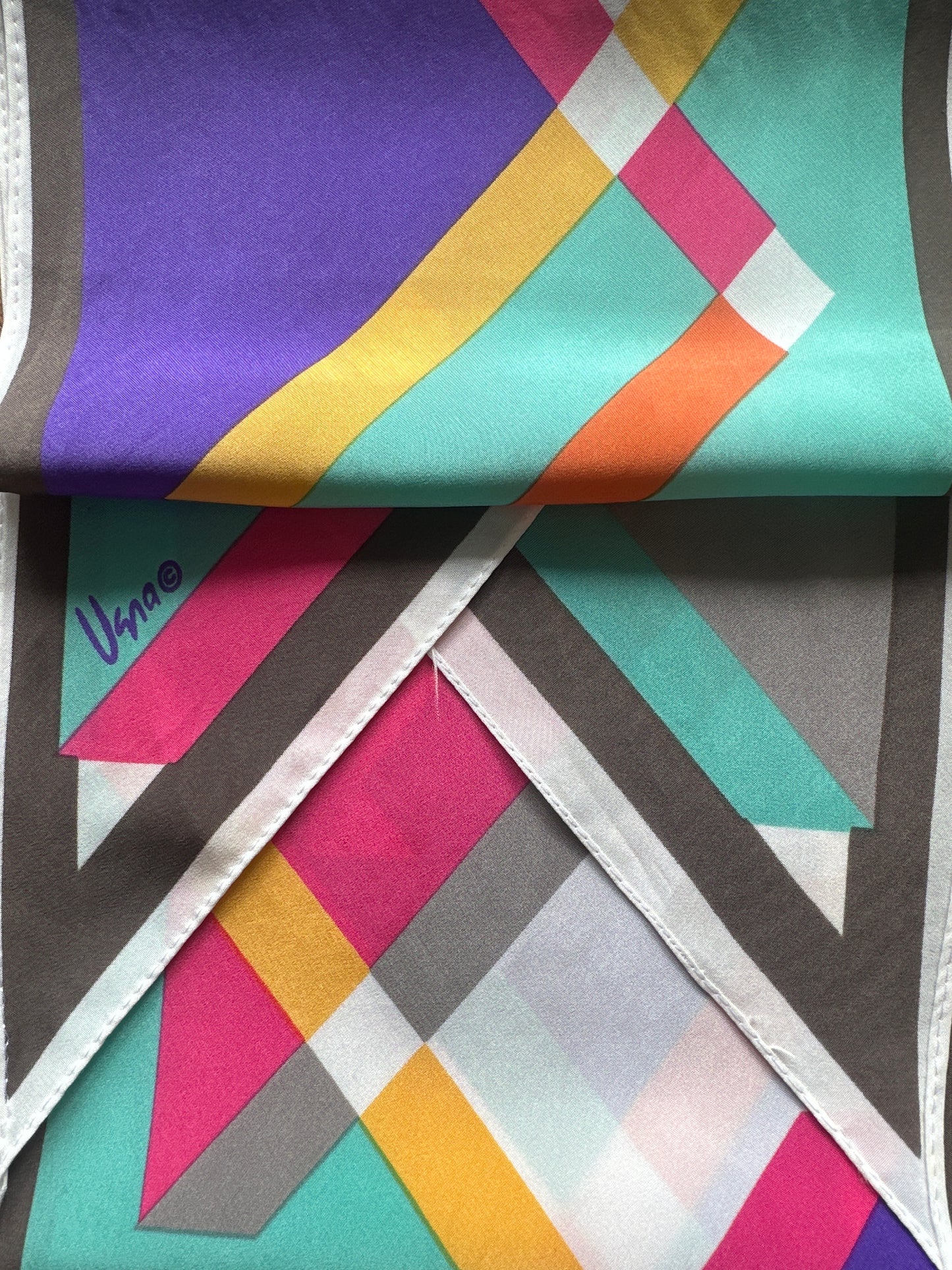 1980s Vera Neumann Geometric Skinny Scarf