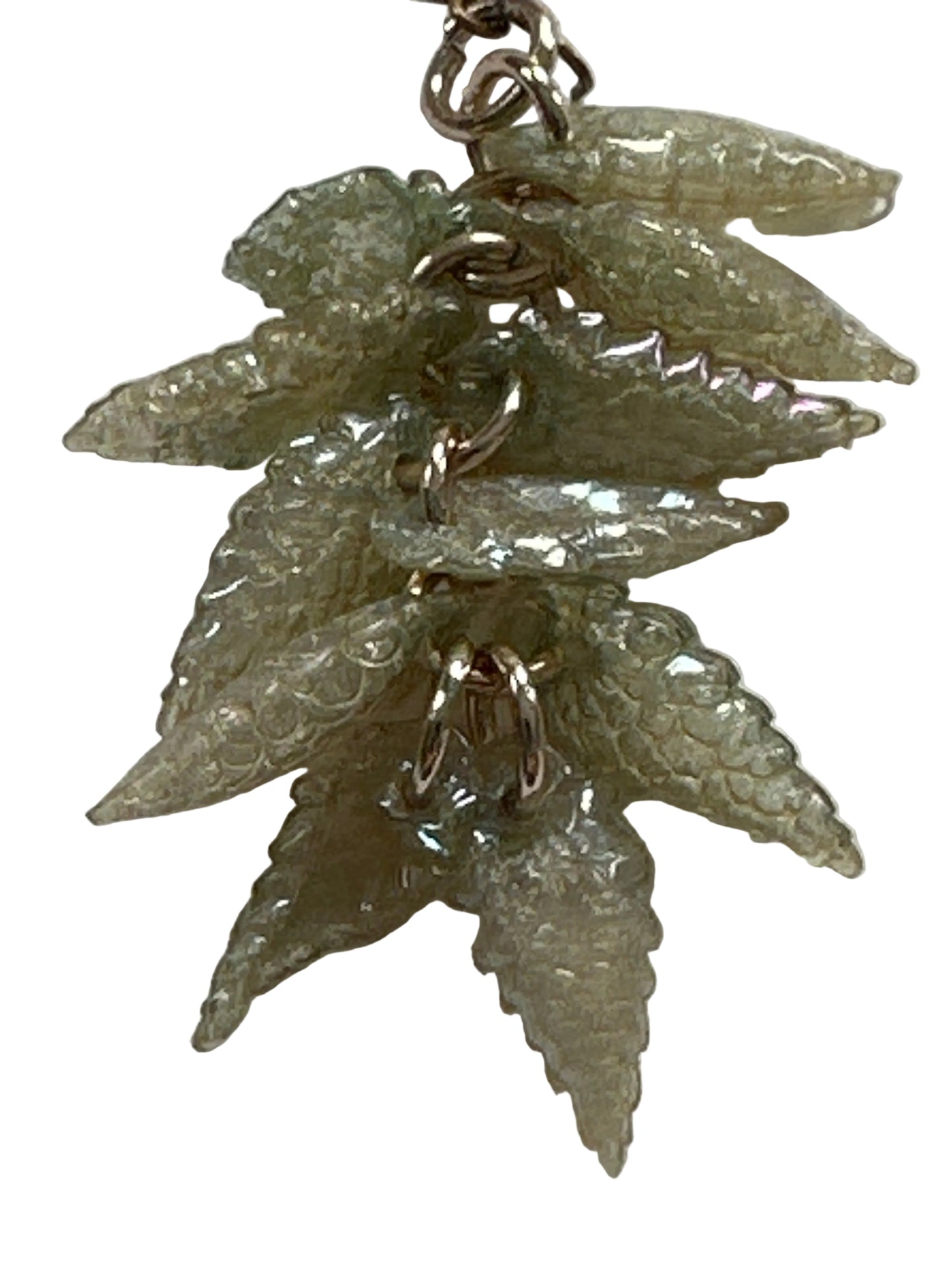 Vintage-Inspired Lucite Frosted Leaf Cluster Drop Earrings