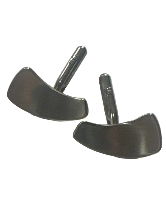 Vintage Curved Metal Cufflinks – Late 20th Century