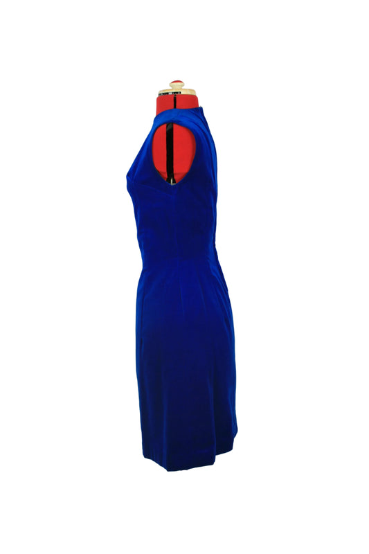 Late 1950s / Early 1960s Royal Blue Velvet Cocktail Dress