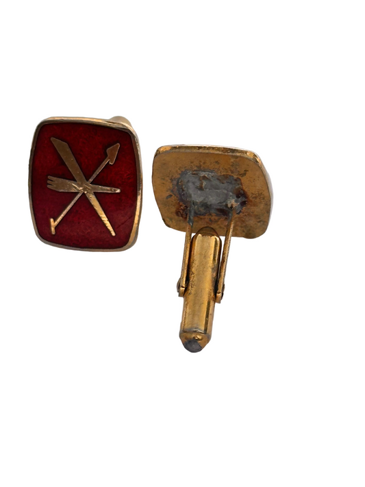 c.1970s True Vintage Labour Party Red Enamel Cufflinks