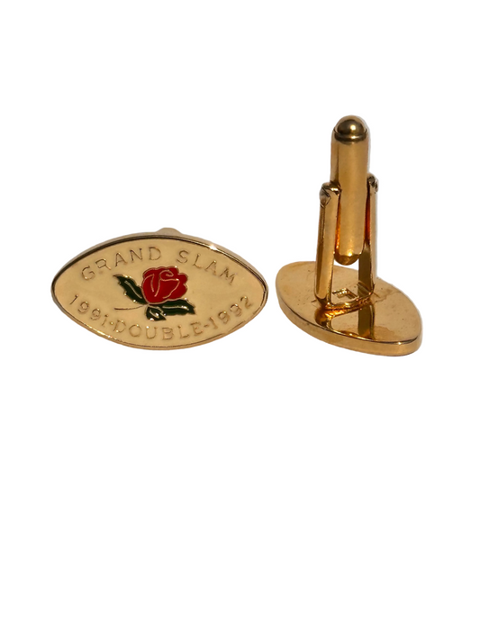 1991s Vintage Grand Slam Rose Cufflinks – England Rugby Double 1992