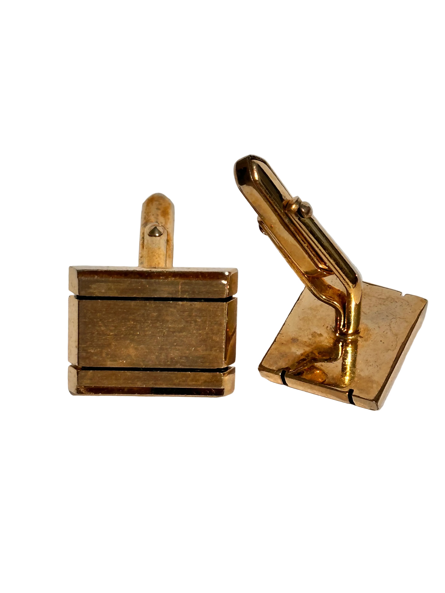 c.1970s Vintage Minimalist Gold Tone Cufflinks