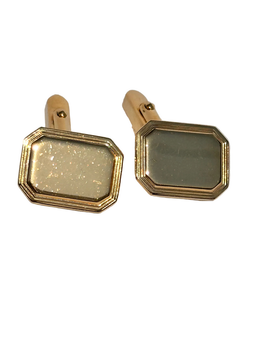 c.1960s True Vintage Gold Tone Octagonal Cufflinks