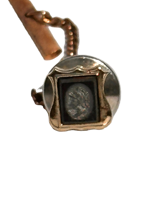 c.1960s True Vintage Stratton London Roman Intaglio Tie Clip & Tie Tack Set