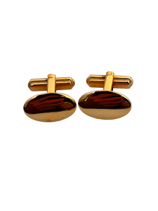 c.1960s True Vintage Gold Tone Oval Cufflinks