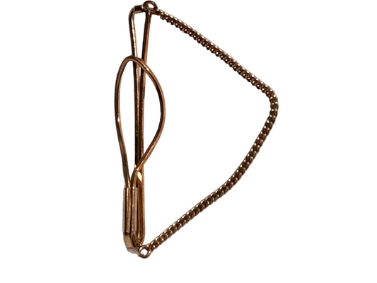 c.1960s True Vintage Gold Plated Sterling Silver Tie Clip Chain Bar