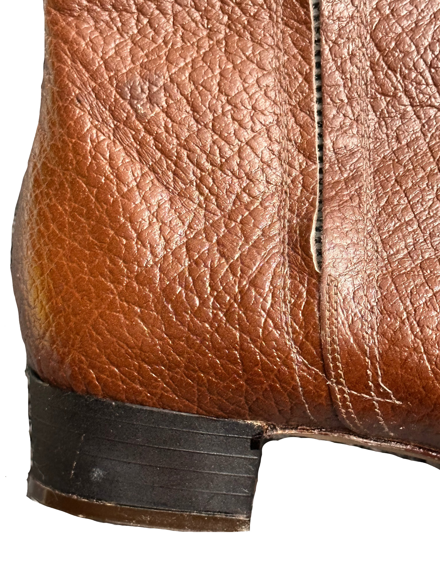 Rare 1960s CEBO EVA 65 Brown Pebbled Leather Boots Made in Czechoslovakia