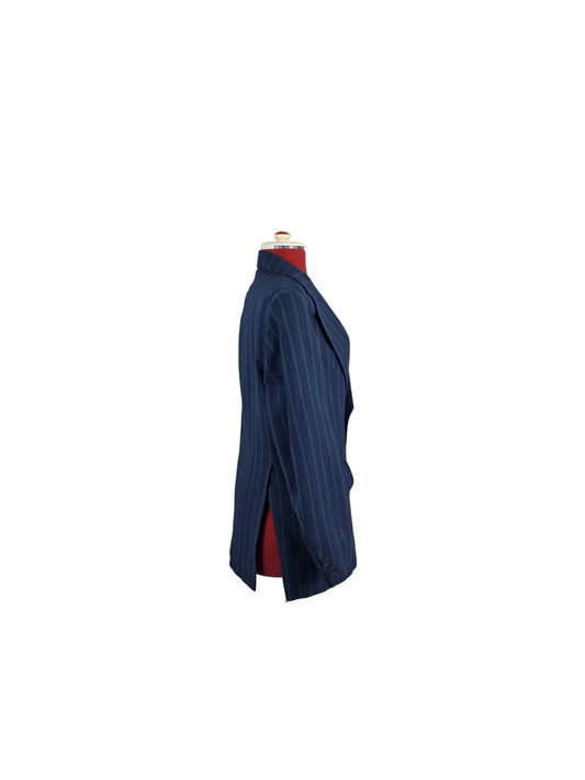 Vintage 1970s John Collier Pinstripe Blazer – Milium Insulated Lining – Navy Blue Tailored Suit Jacket