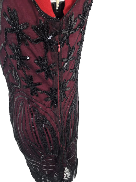 Vintage-inspired 1920s Beaded Fringe Dress (likely 1980s revival)