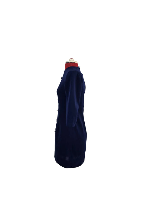 1960s Genuine Vintage Crimplene Dress Original Wiener Arbeit Navy Mod Mini