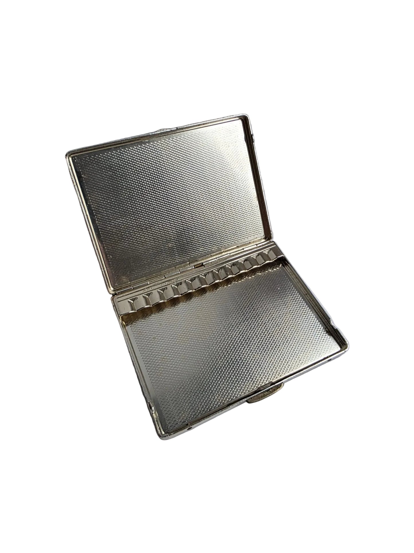 Vintage Leather Cigarette Case Metal Frame Brown Mid Century Case