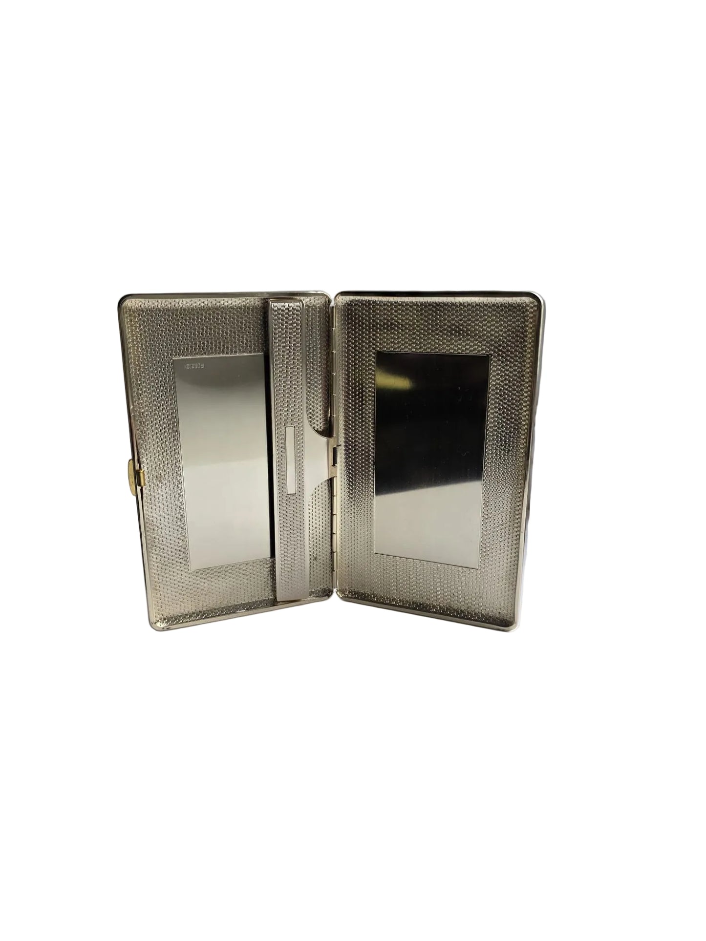 Vintage Leather Cigarette Case Brown Slim Gold Tone Mid Century