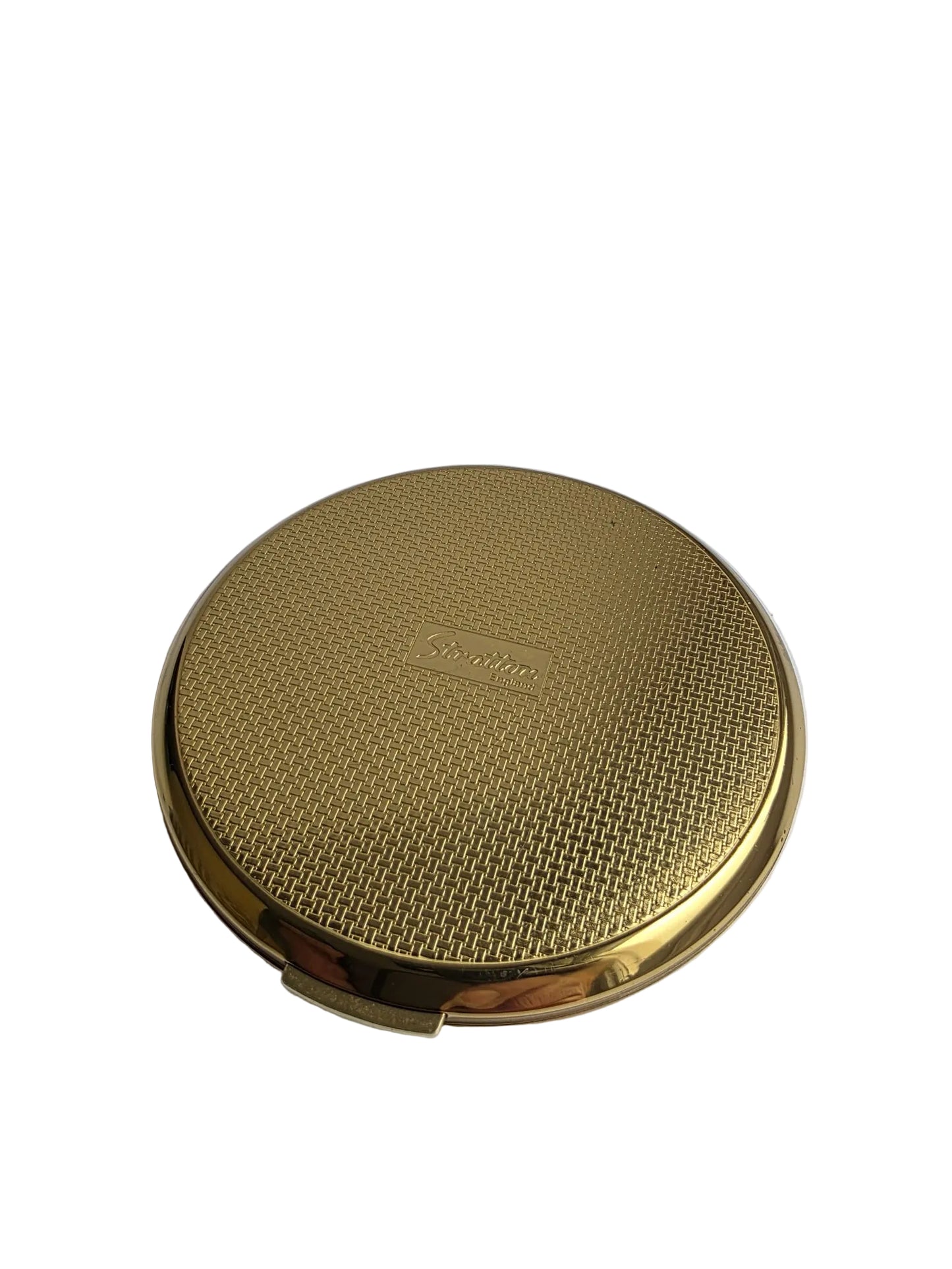 Vintage Stratton of London Compact Mirror Gold Tone Powder Compact Floral Design