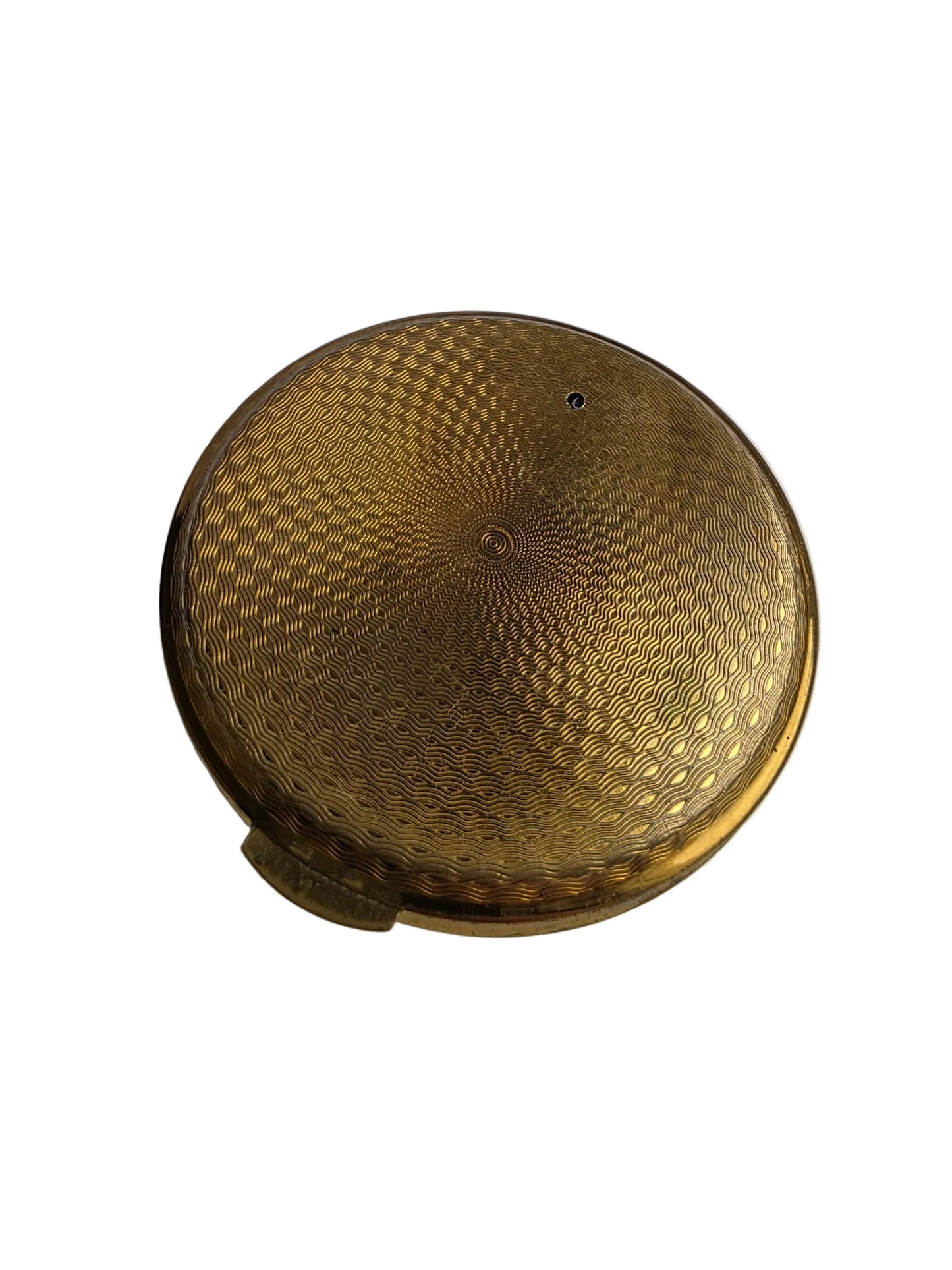 Vintage Powder Compact Mirror Gold Tone With Original Powder Retro Vanity Case