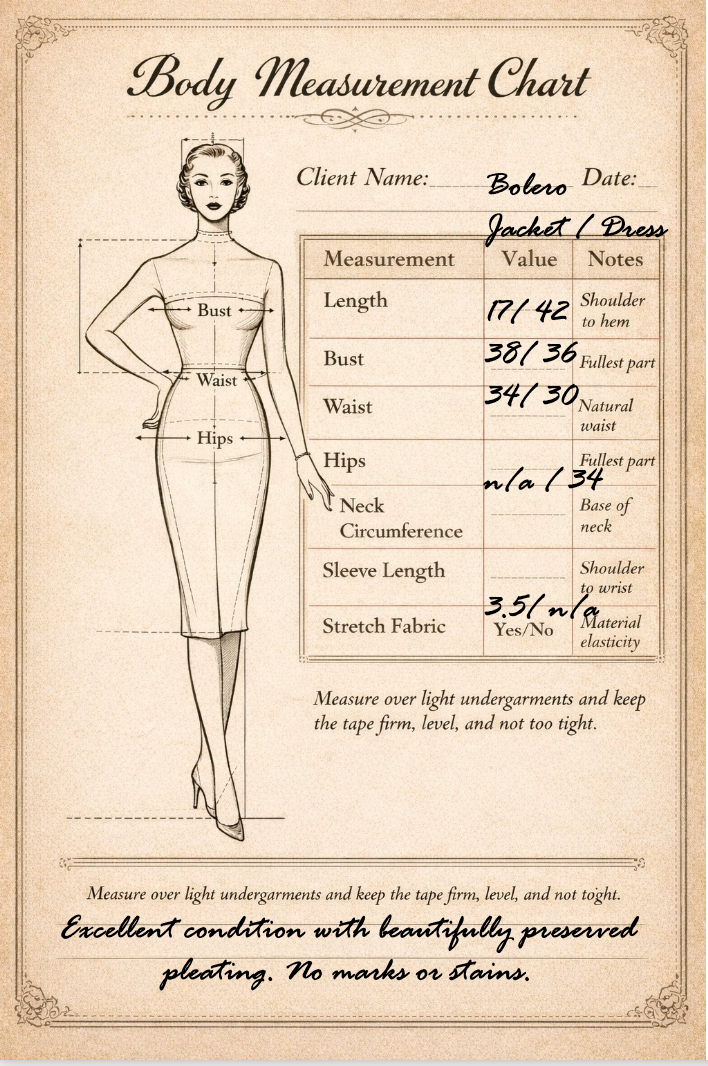 Two-Piece Dress Set with Cropped Jacket — 1970s Retro Elegance Peter Barron London