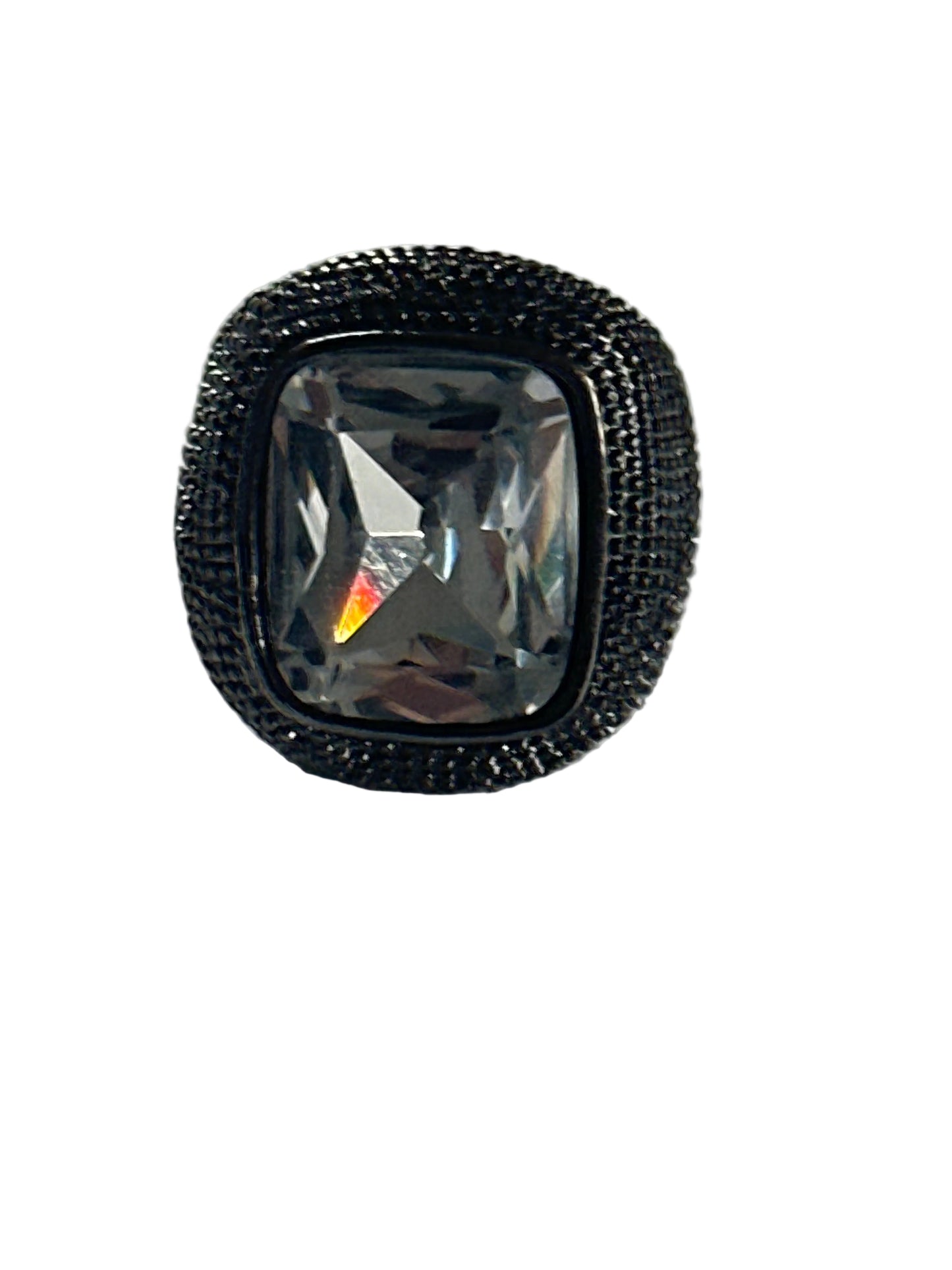 Silver-tone ring with a striking stone