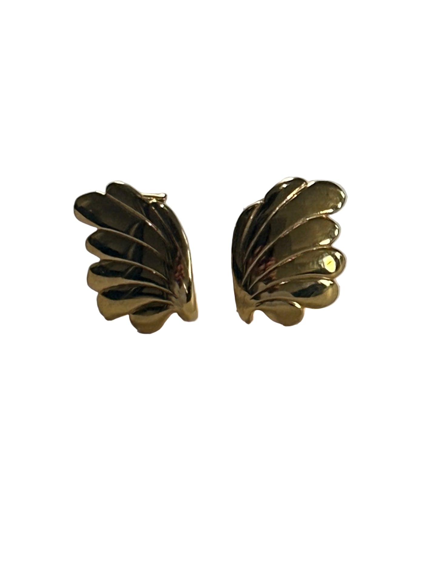 Golden Wing Clip Earrings
