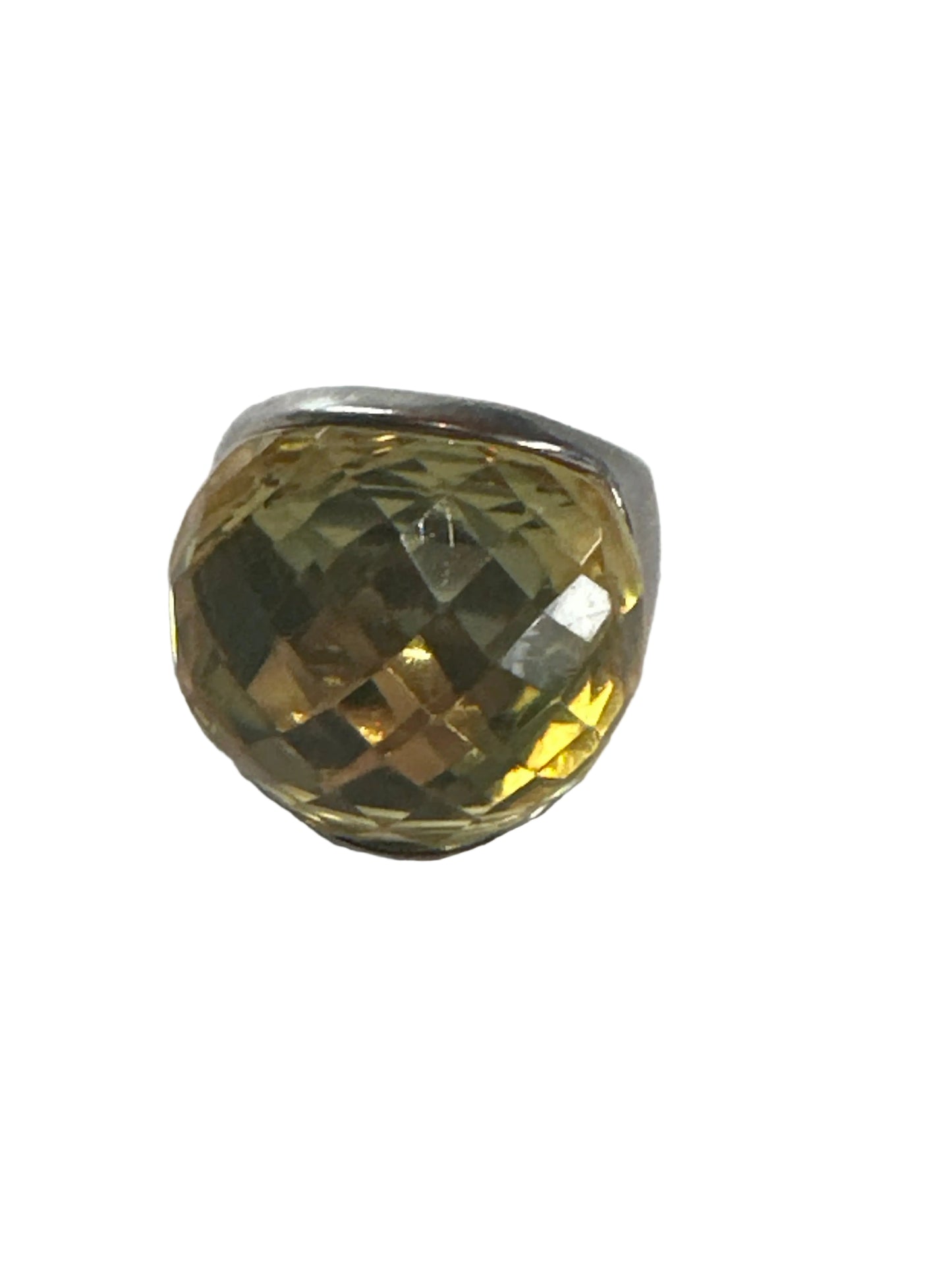 Yellow Stone Ring – Vintage-Inspired Statement Piece