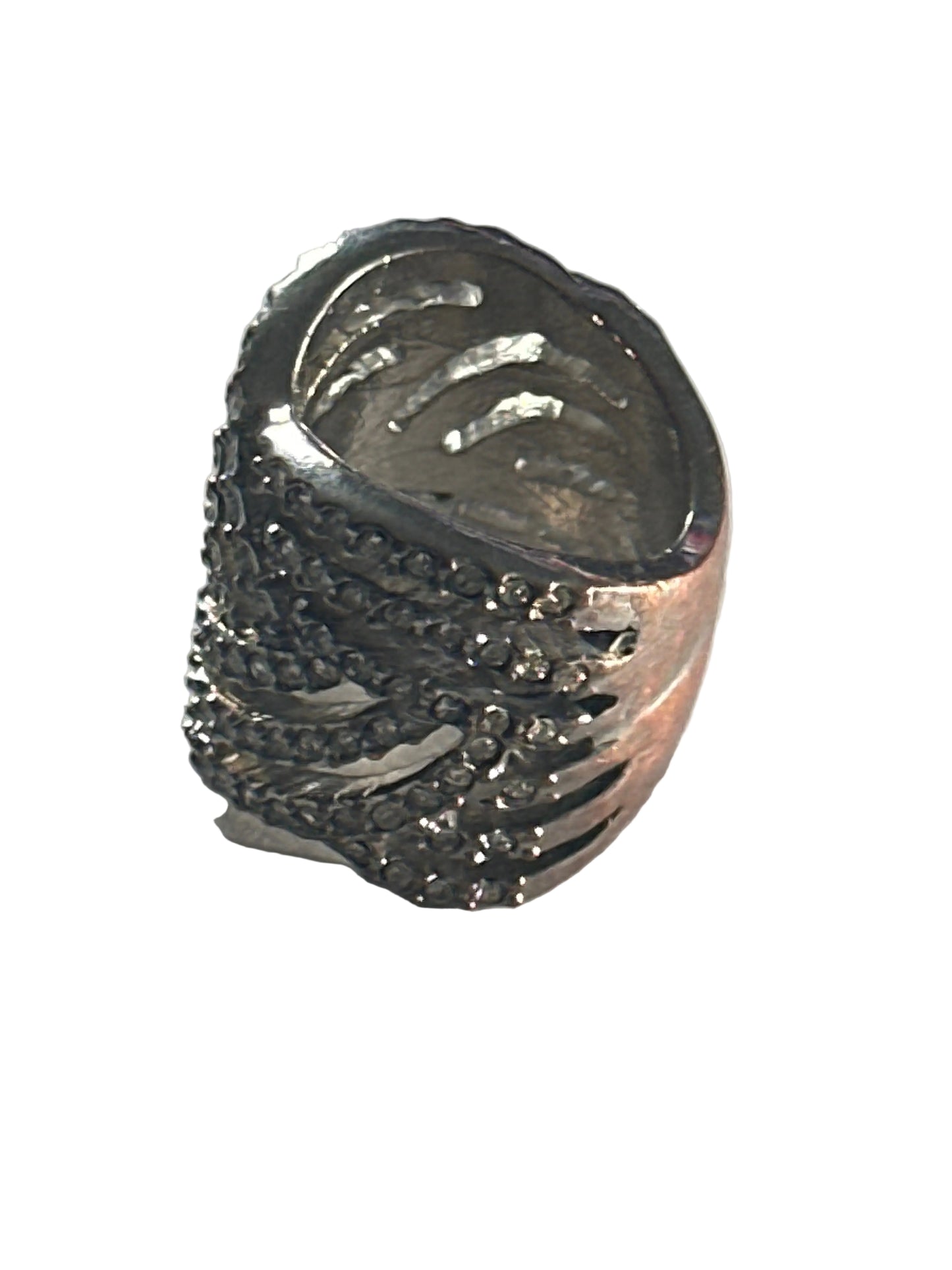 Sterling Silver Statement Ring with Stone Setting