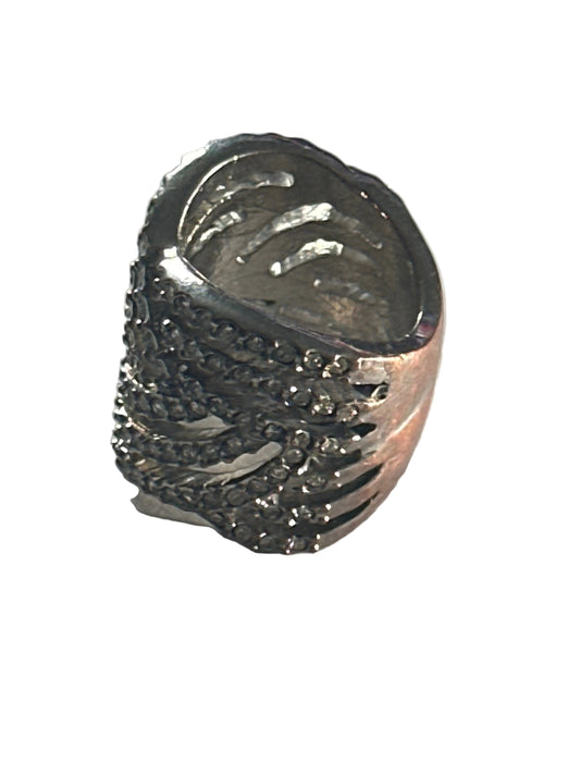 Sterling Silver Statement Ring with Stone Setting