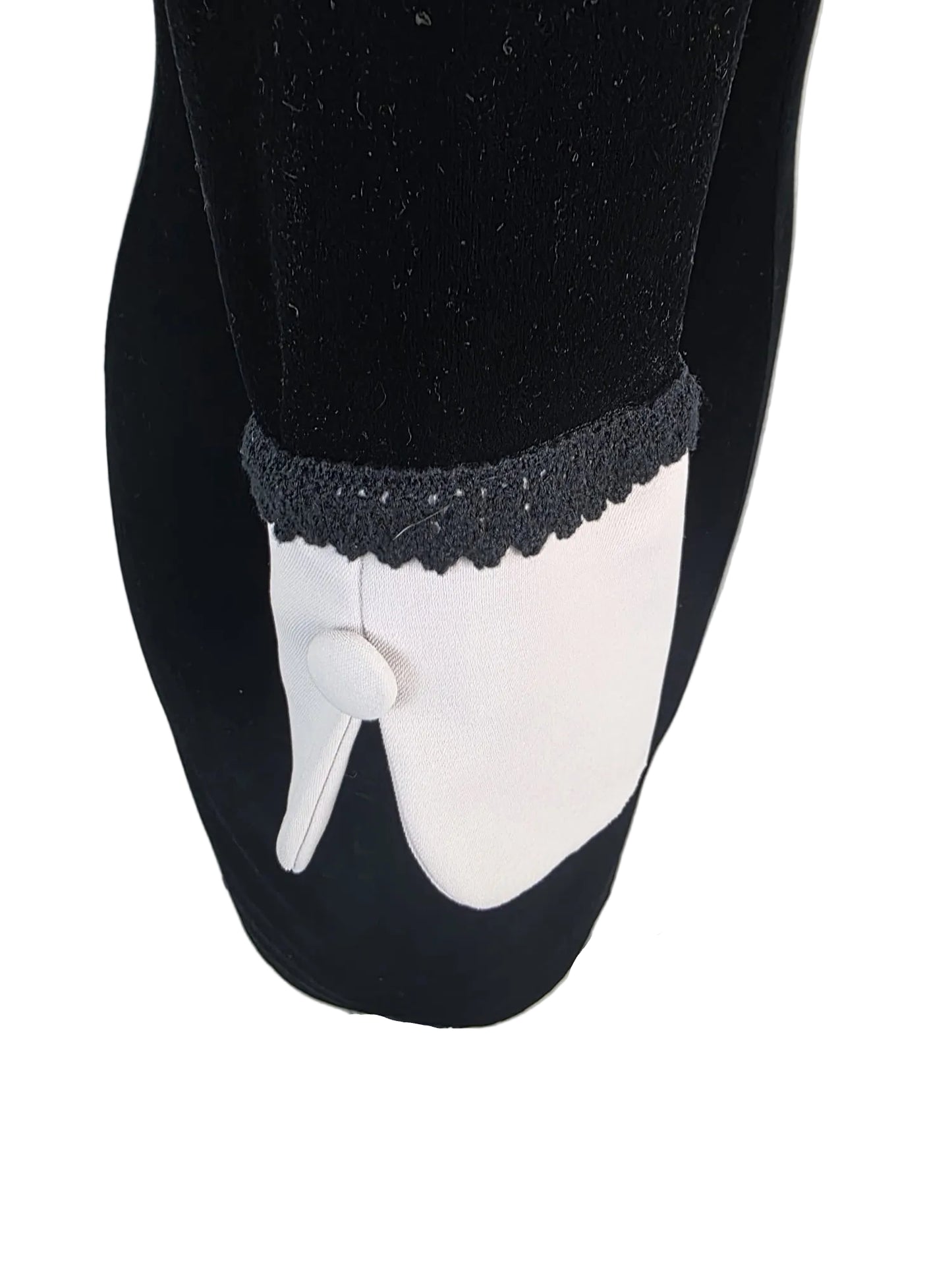 Vintage-inspired Black Velvet Mod Style Dress with Contrast Cuffs