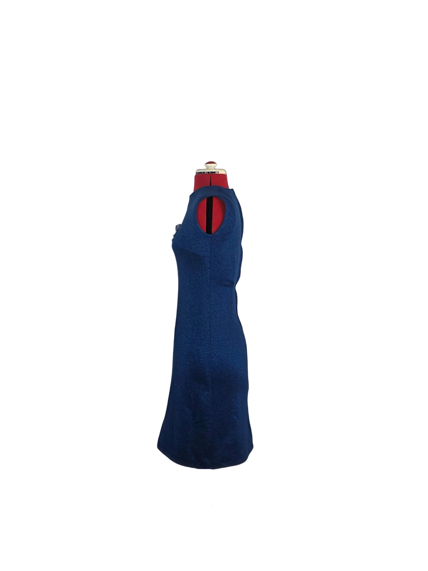1960s Navy Sheath Dress with Bow Detail – Alundco Jersey, Denmark