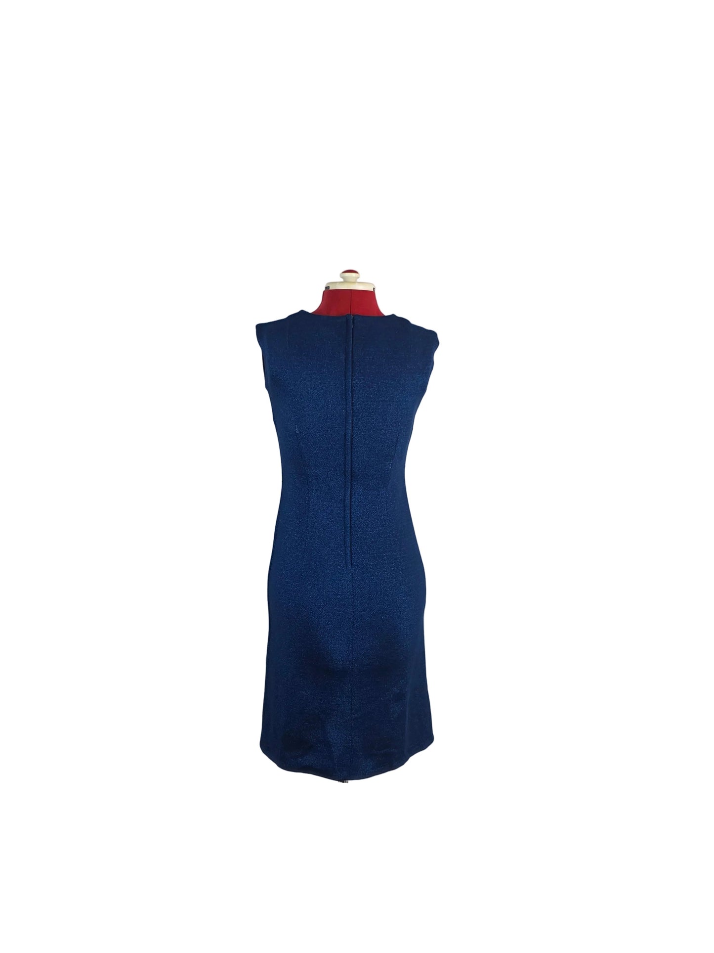 1960s Navy Sheath Dress with Bow Detail – Alundco Jersey, Denmark