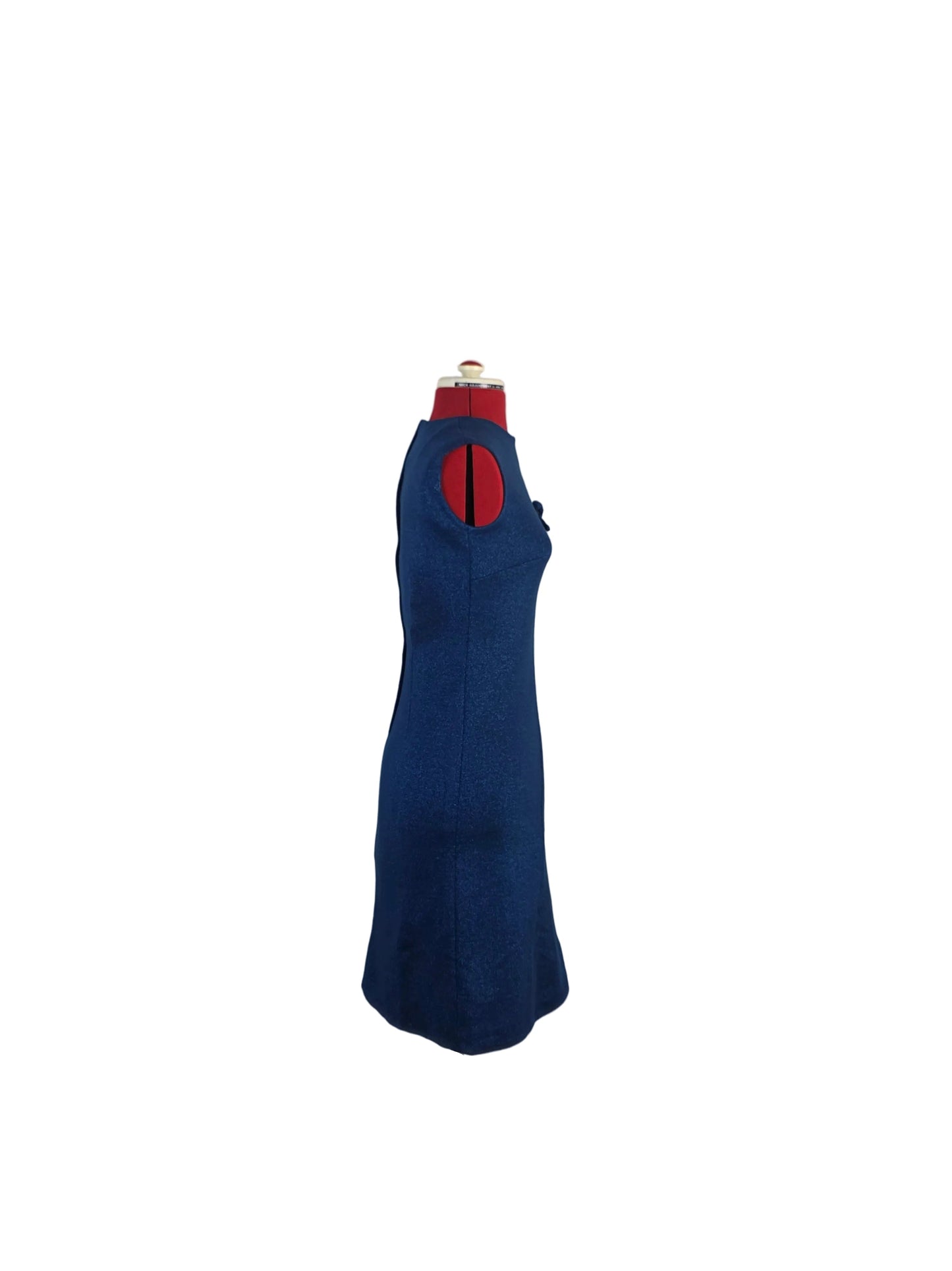 1960s Navy Sheath Dress with Bow Detail – Alundco Jersey, Denmark