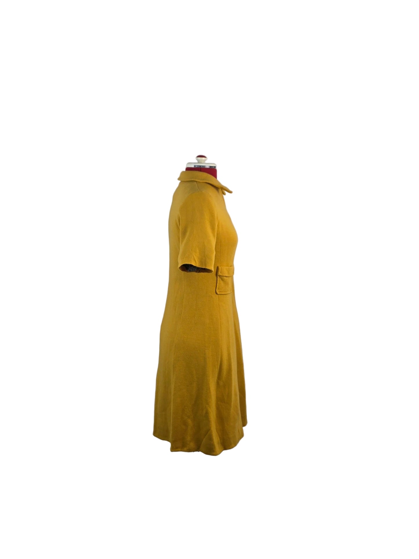 Vintage 1960s Mustard Yellow Zip-Front Dress