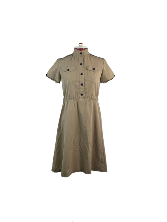 Vintage 1960s Khaki Utility Dress. BAD PICTURES