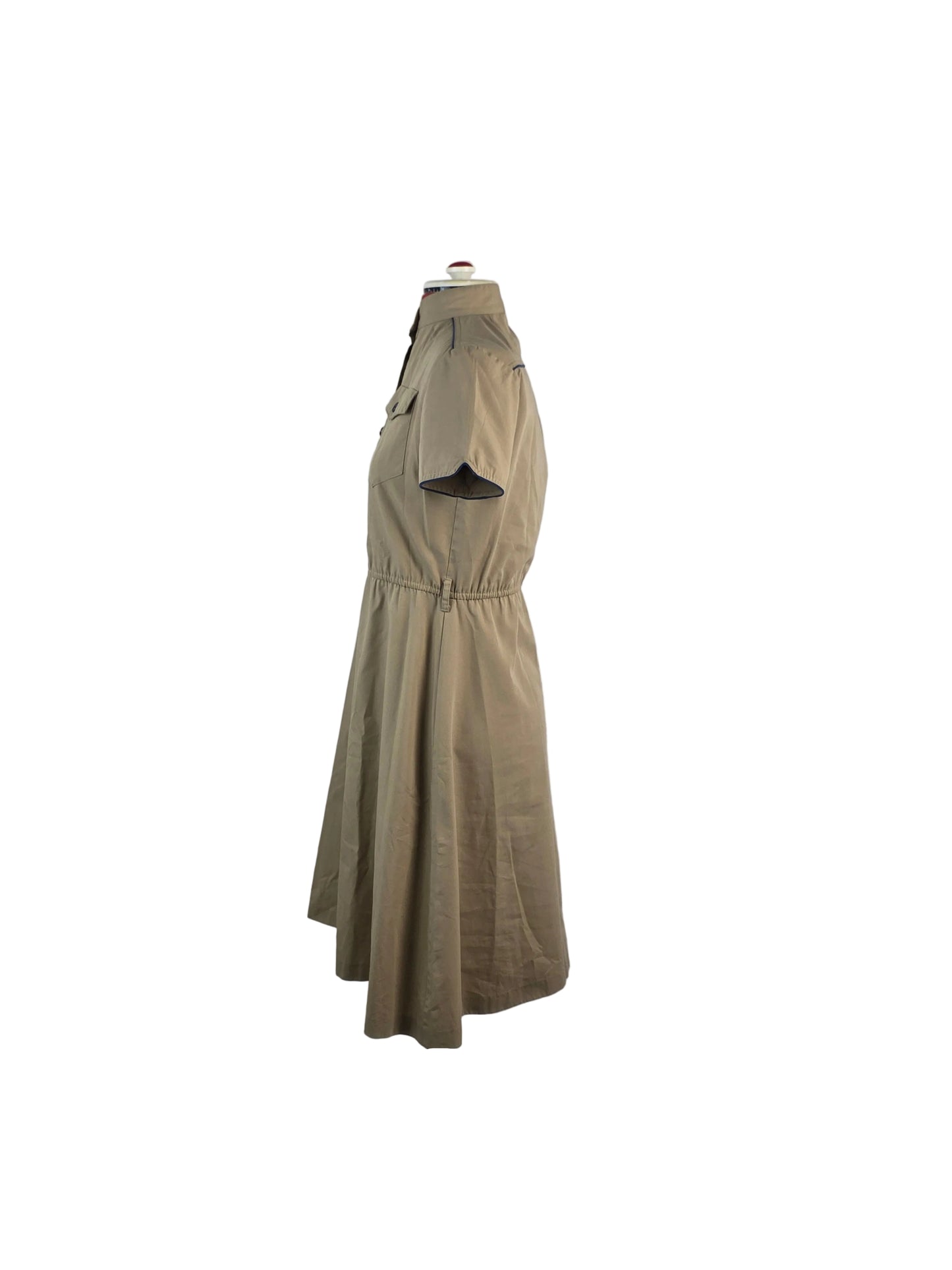 Vintage 1960s Khaki Utility Dress. BAD PICTURES