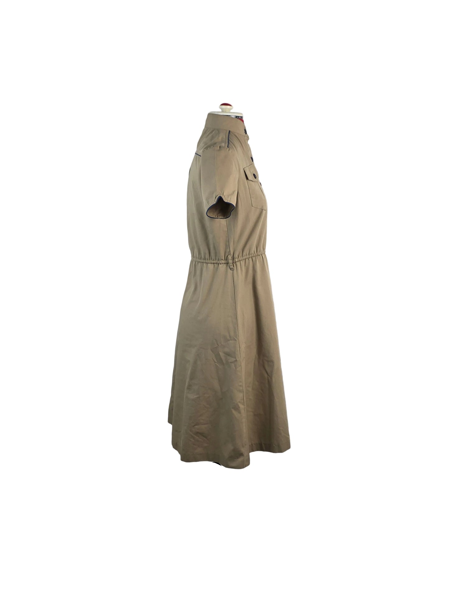 Vintage 1960s Khaki Utility Dress. BAD PICTURES