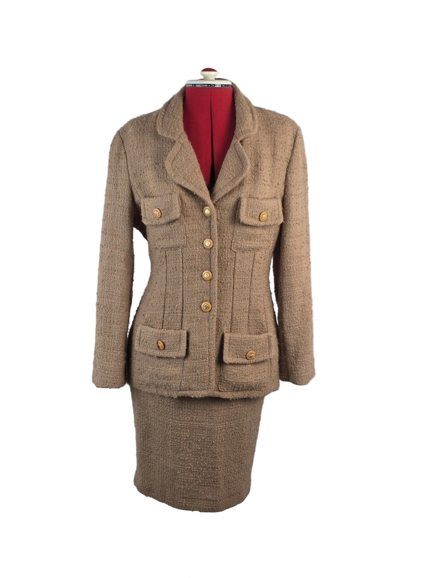 Tweed Skirt Suit with Safari Pockets — Lea Rome, Paris