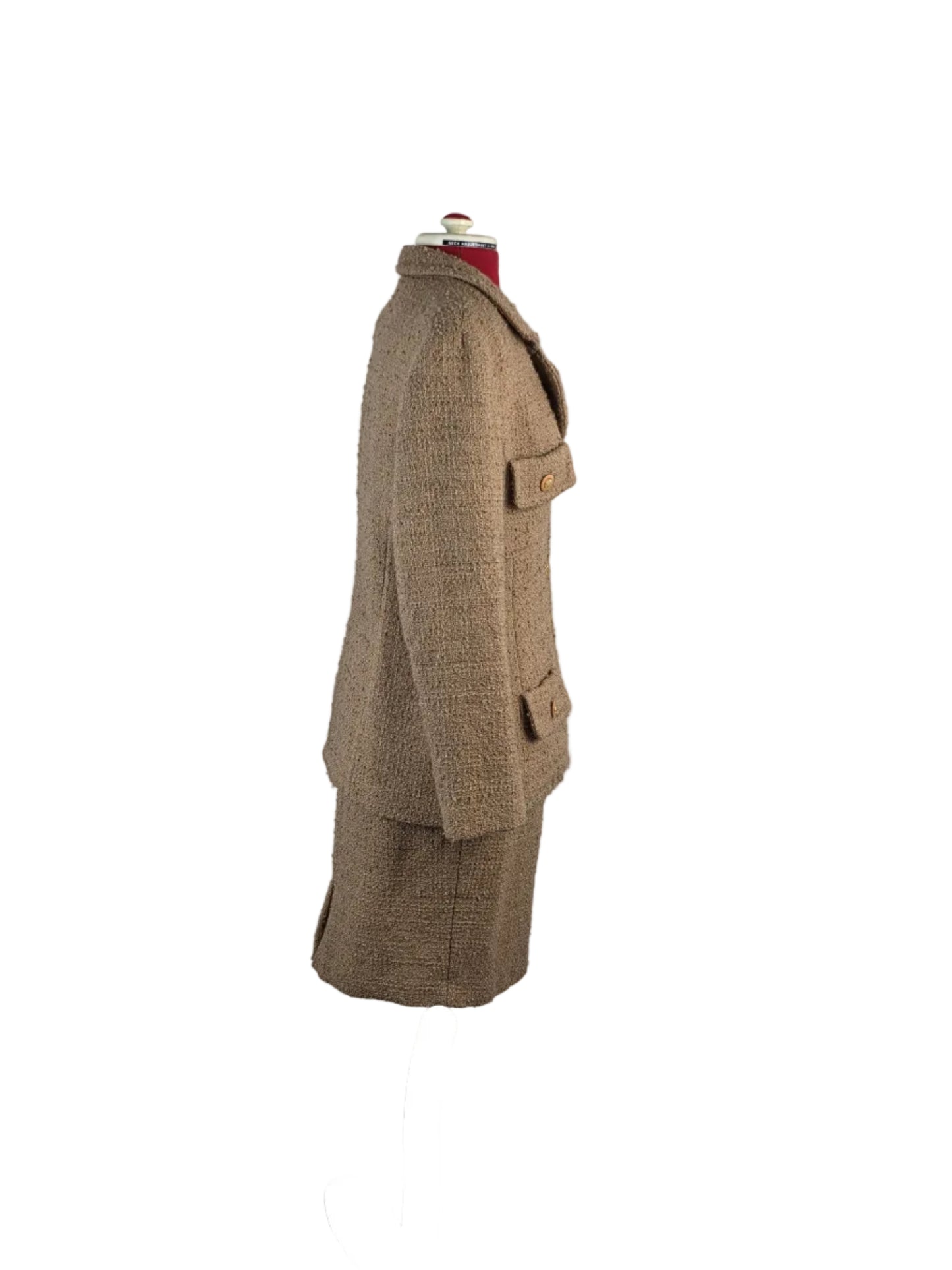 Tweed Skirt Suit with Safari Pockets — Lea Rome, Paris