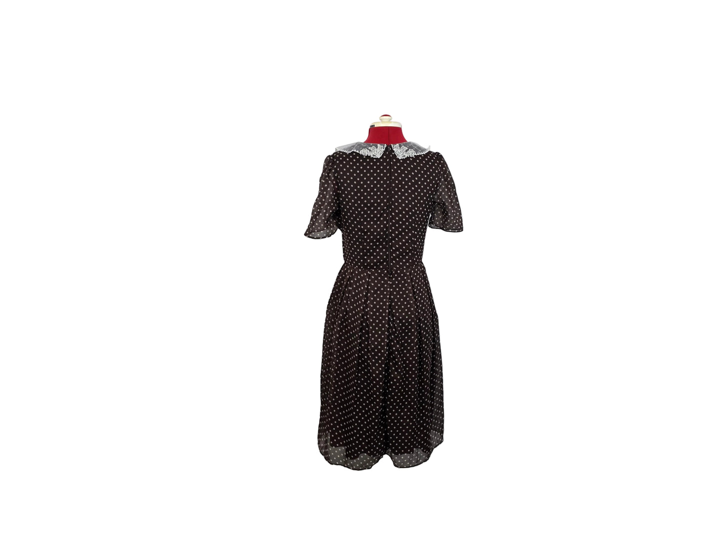 Vintage-inspired Brown Polka Dot Tea Dress  like Early 1940s Wartime Elegance Hell Bunny Vixen