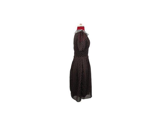 Vintage-inspired Brown Polka Dot Tea Dress  like Early 1940s Wartime Elegance Hell Bunny Vixen
