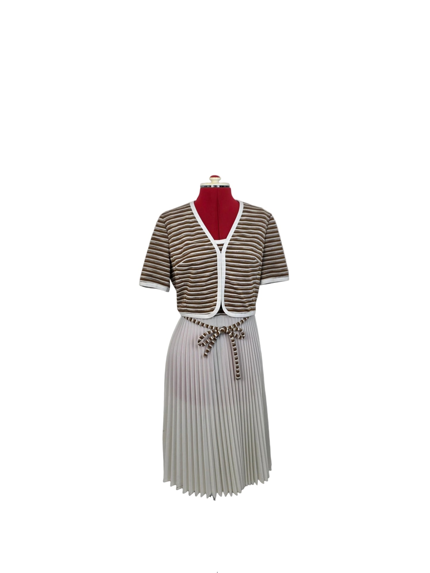 Two-Piece Dress Set with Cropped Jacket — 1970s Retro Elegance Peter Barron London