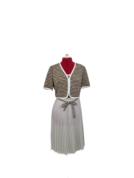 Two-Piece Dress Set with Cropped Jacket — 1970s Retro Elegance Peter Barron London