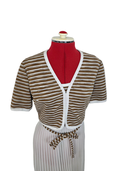 Two-Piece Dress Set with Cropped Jacket — 1970s Retro Elegance Peter Barron London
