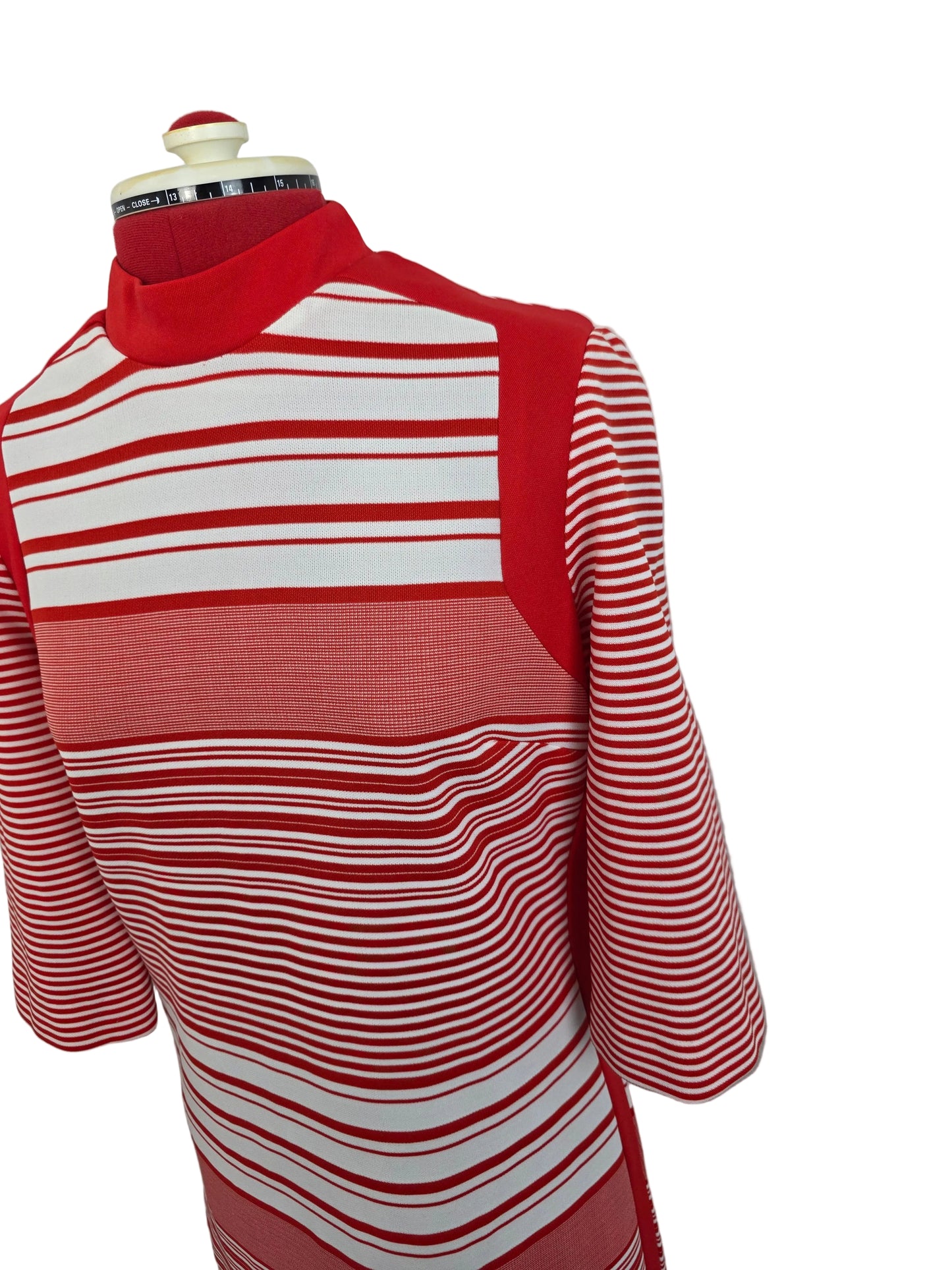Jeanne Durell Striped Dress, 1960s Mod Graphic Lines