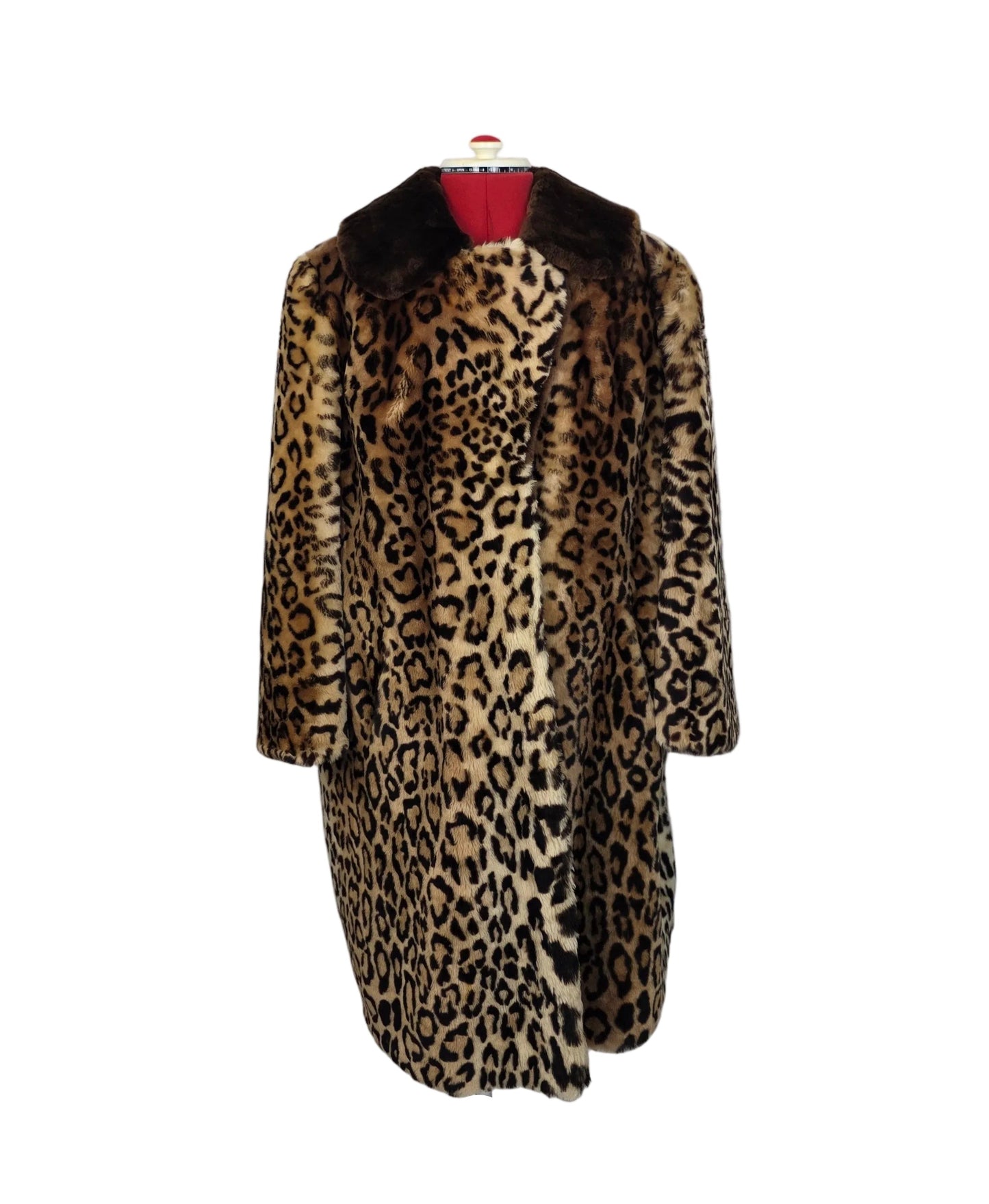 Pannonia Szőrme Leopard Faux Fur Coat 1960s Glamour