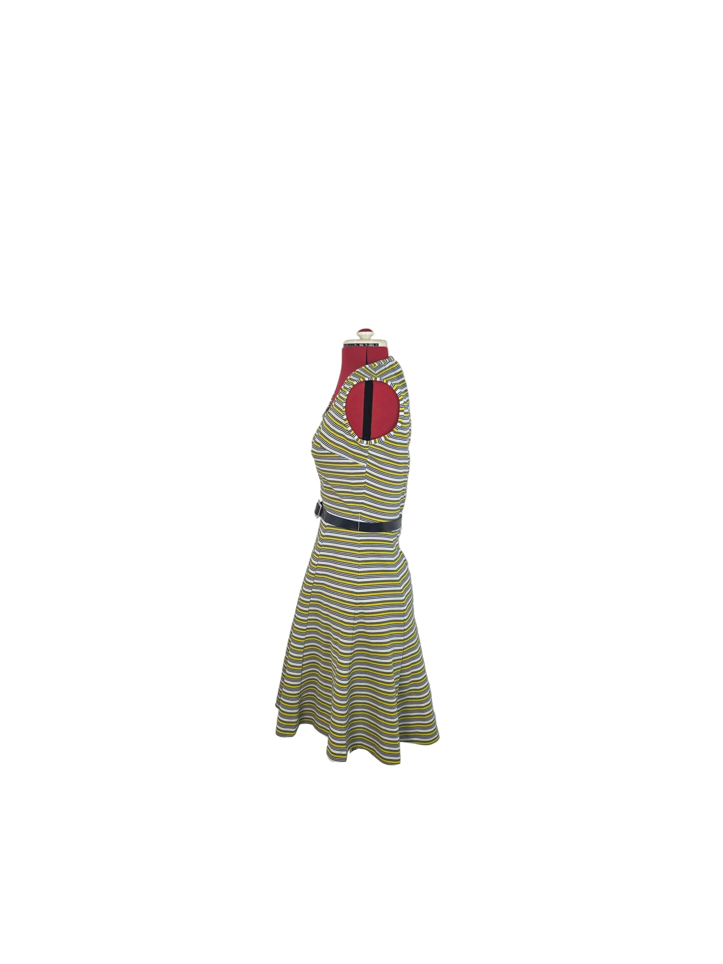 Striped A-Line Dress 1960s Mod Silhouette