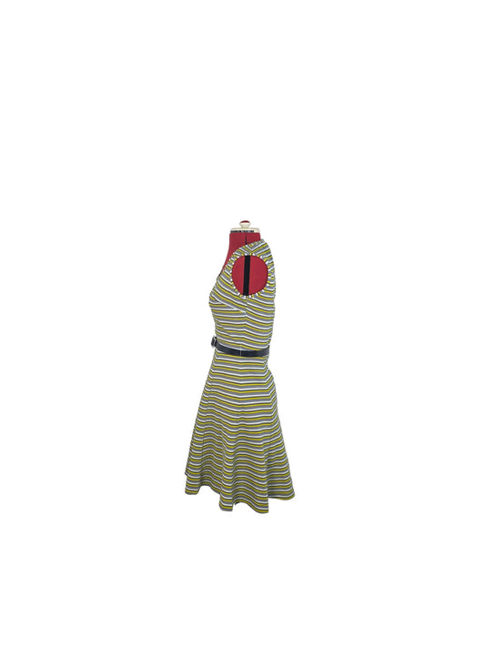Striped A-Line Dress 1960s Mod Silhouette