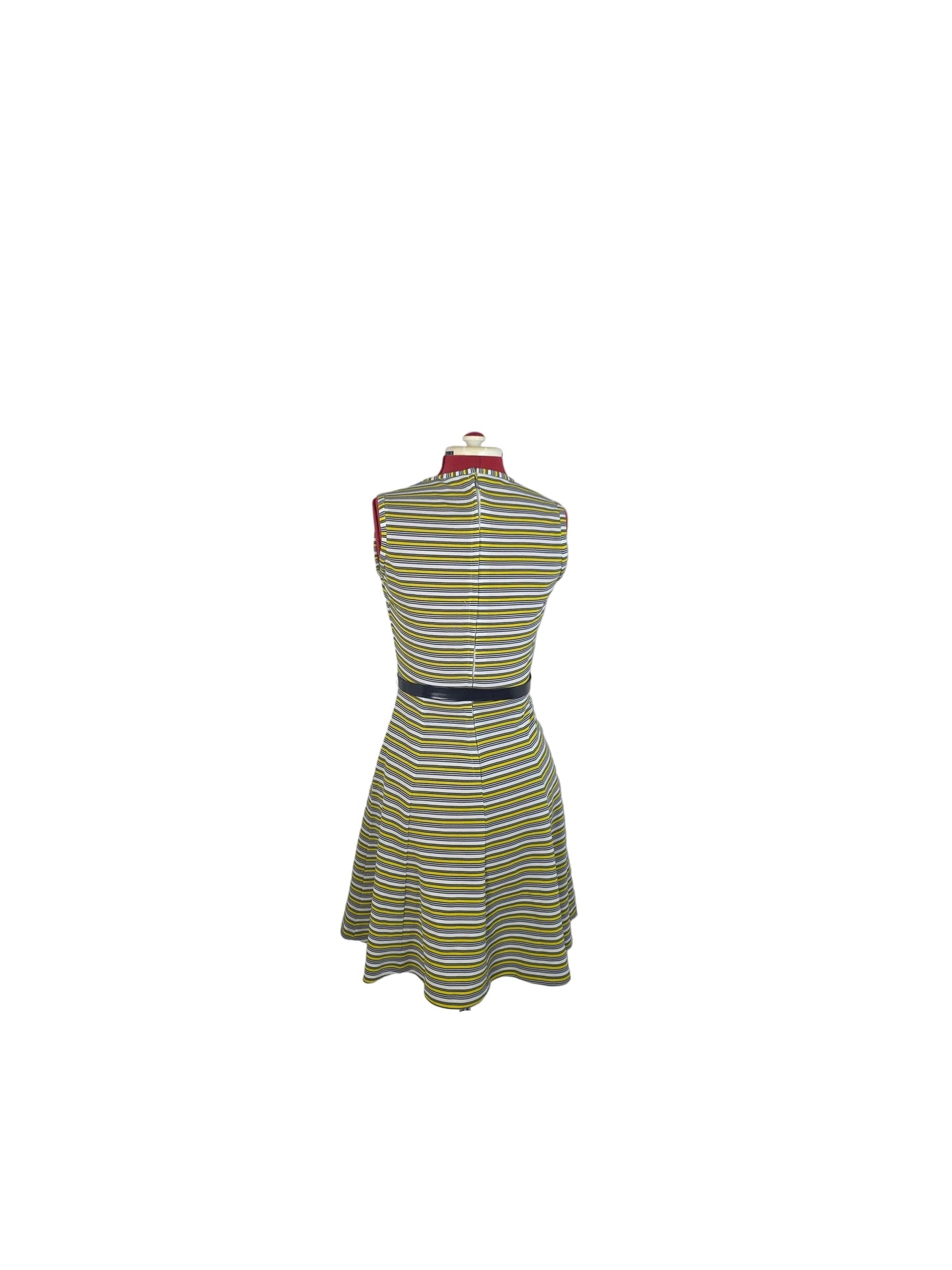 Striped A-Line Dress 1960s Mod Silhouette